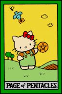 Таро Привет Кошечка (Hello Kitty Tarot) - Карта Паж Пентаклей