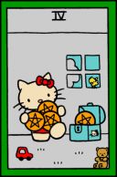 Таро Привет Кошечка (Hello Kitty Tarot) - Карта 4 Пентаклей