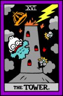 Таро Привет Кошечка (Hello Kitty Tarot) - Карта XVI Башня